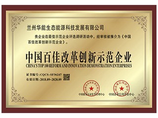 中國百佳改革創新示范企業